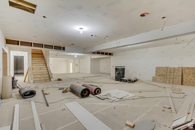 finished below grade area with stairs
