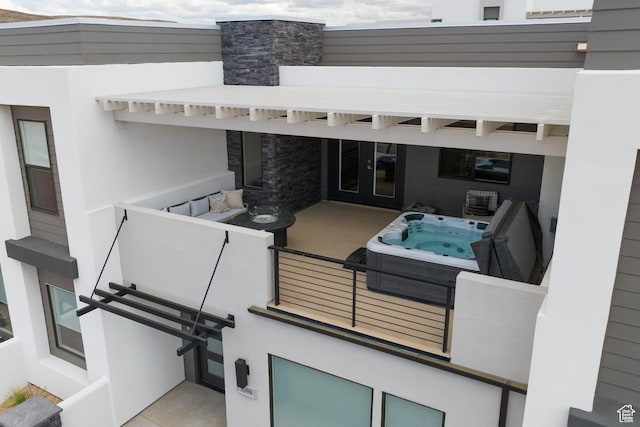 5398 S Aquamarine Ln, St George, UT 84790 - view of patio with french doors and an outdoor hot tub