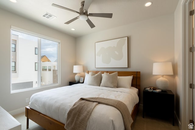 5398 S Aquamarine Ln, St George, UT 84790 - bedroom with carpet floors and ceiling fan