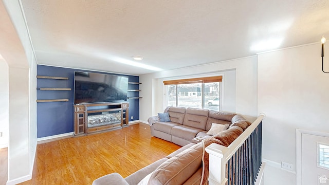 1125 N Trinnaman Ln, Lehi, UT 84043 - living room with wood-type flooring, built in shelves, and a fireplace