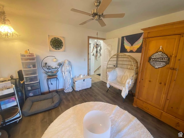 45450 W Cedar Rock Rd, Fruitland, UT 84027 - bedroom featuring ceiling fan and wood finished floors