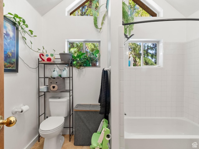 full bath with baseboards and toilet