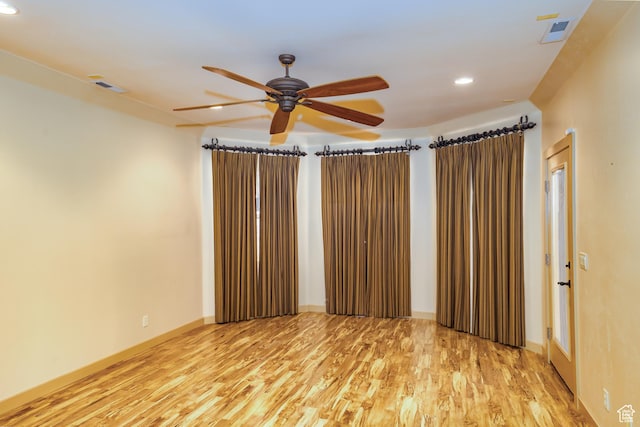 865 Seminole Way S, Washington, UT 84780 - empty room featuring visible vents, baseboards, a ceiling fan, and wood finished floors