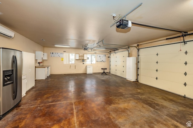 865 Seminole Way S, Washington, UT 84780 - garage featuring a wall mounted AC, a garage door opener, and stainless steel fridge