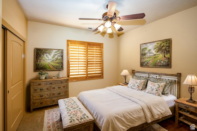 865 Seminole Way S, Washington, UT 84780 - bedroom featuring visible vents, a closet, and a ceiling fan