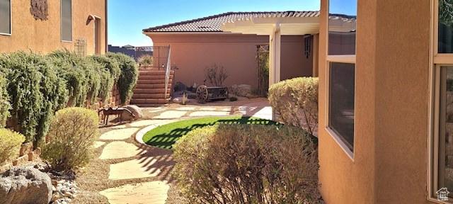 865 Seminole Way S, Washington, UT 84780 - view of yard with a pergola and stairs