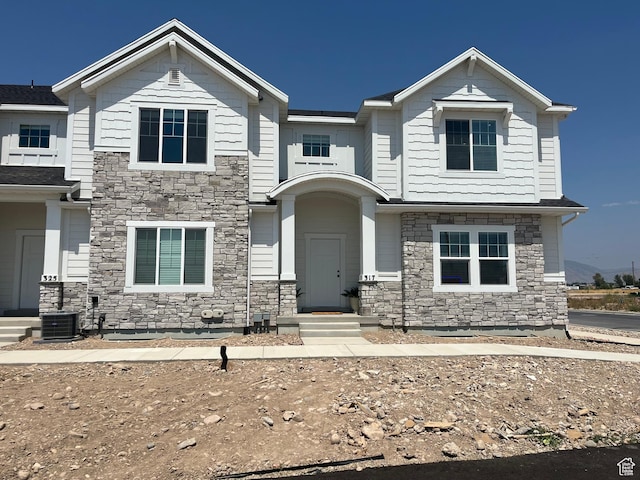 view of front of house featuring central AC unit