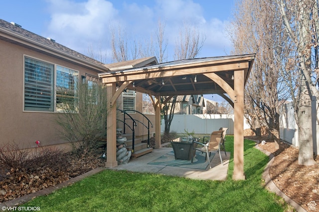 672 W 1900 S, Syracuse, UT 84075 - view of yard featuring a gazebo, a fenced backyard, and a patio