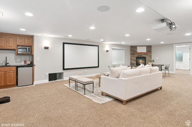 672 W 1900 S, Syracuse, UT 84075 - home theater room with recessed lighting and light carpet