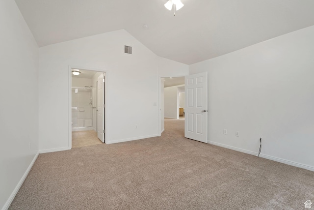 131 S 1900 W Unit U2, Lehi, UT 84043 - unfurnished bedroom with light carpet, visible vents, baseboards, and vaulted ceiling