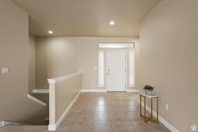 view of tiled entrance foyer