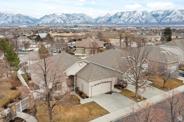 aerial view featuring a mountain view