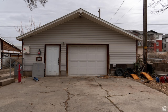 view of garage