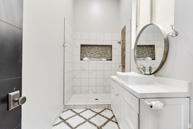 2836 S 2300th Cir E, St George, UT 84790 - bathroom with tiled shower, vanity, and baseboards