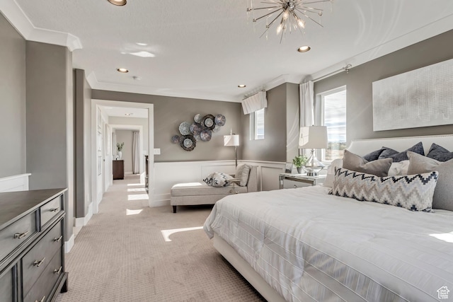 3791 S 3235 W Unit 15, West Haven, UT 84401 - bedroom featuring light carpet, a chandelier, and crown molding