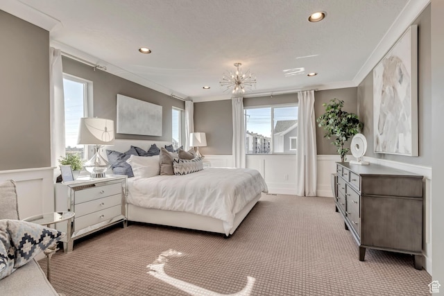 3791 S 3235 W Unit 15, West Haven, UT 84401 - carpeted bedroom featuring multiple windows, ornamental molding, and a textured ceiling