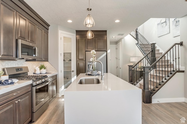 3791 S 3235 W Unit 15, West Haven, UT 84401 - kitchen featuring sink, appliances with stainless steel finishes, a kitchen island with sink, and decorative backsplash