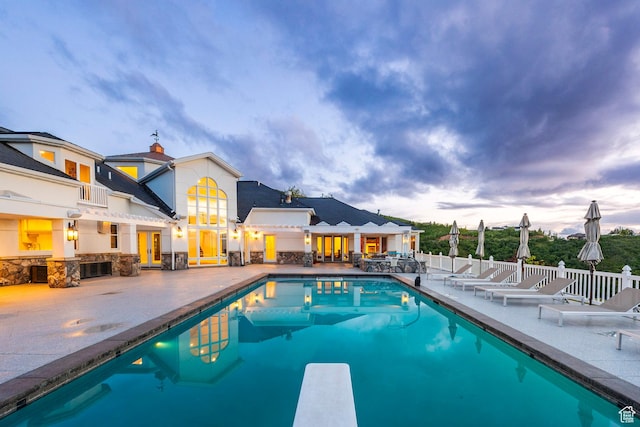 2845 S Wood Hollow Way, Bountiful, UT 84010 - view of pool with a patio area and a diving board