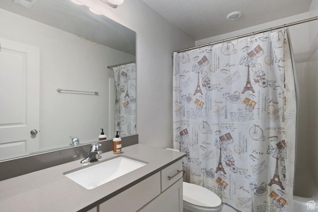 3788 W Soft Whisper Way, Herriman, UT 84096 - full bathroom with a textured ceiling, toilet, vanity, and shower / bathtub combination with curtain