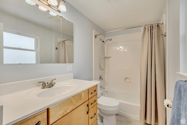 3780 W 5850 S, Roy, UT 84067 - full bathroom featuring shower / bath combination with curtain, vanity, and toilet
