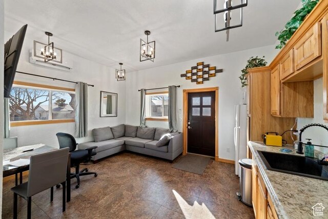 992 N 2050 E, St George, UT 84770 - home office with plenty of natural light, sink, and a notable chandelier