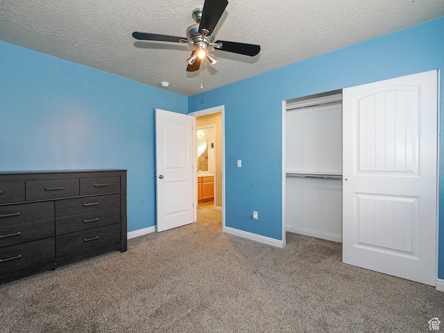 7058 S Greensand Dr, West Jordan, UT 84084 - unfurnished bedroom with a textured ceiling, ceiling fan, carpet floors, and a closet