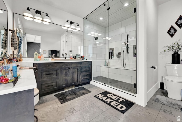 2673 S 4950 W, Taylor, UT 84401 - bathroom with a stall shower, visible vents, vanity, and toilet