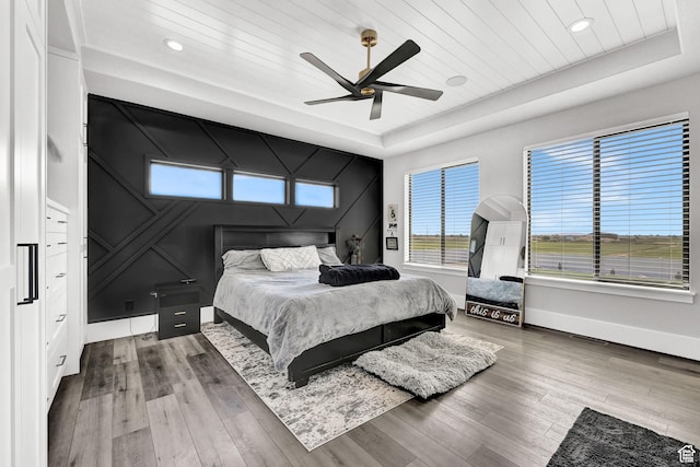 2673 S 4950 W, Taylor, UT 84401 - bedroom with wood finished floors, wooden ceiling, and a raised ceiling