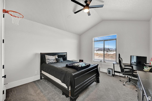 2673 S 4950 W, Taylor, UT 84401 - carpeted bedroom featuring vaulted ceiling, baseboards, and ceiling fan