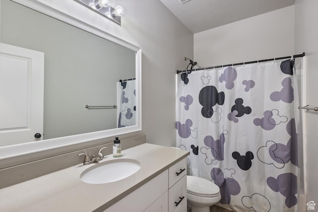 4142 N Fairfield Dr, Eagle Mountain, UT 84005 - bathroom with toilet, vanity, and a shower with curtain