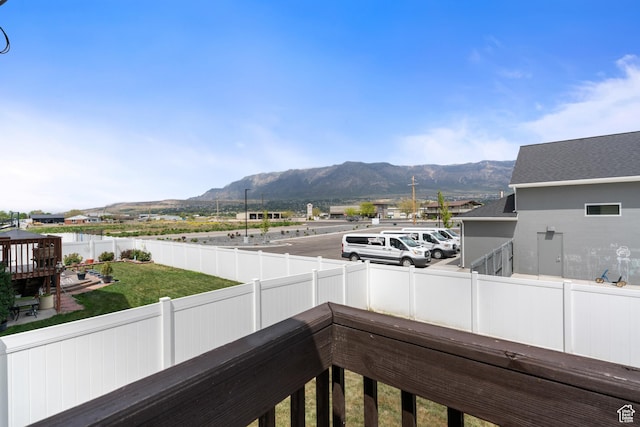 exterior space with a mountain view