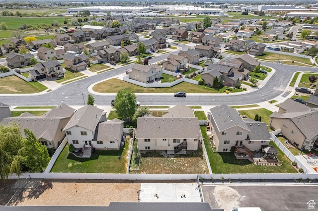 aerial view with a residential view