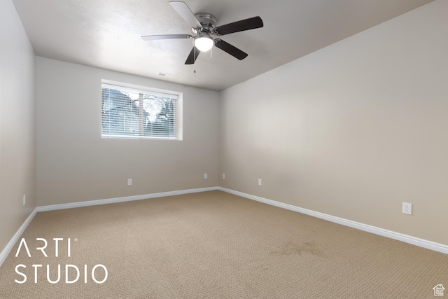 3013 W Alta Peak Rd, South Jordan, UT 84095 - carpeted spare room featuring ceiling fan and baseboards