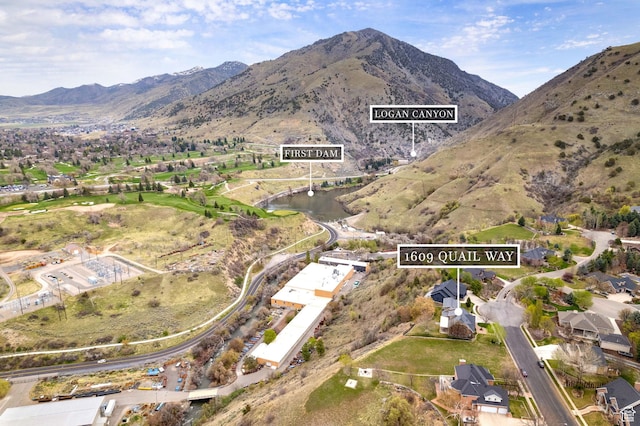1609 E Quail Way, Logan, UT 84321 - aerial view featuring a mountain view and a residential view