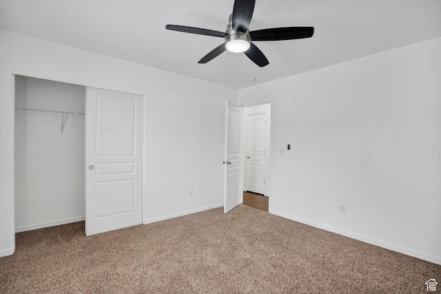 298 Beaumont Dr, Kaysville, UT 84037 - unfurnished bedroom featuring carpet flooring, baseboards, a closet, and a ceiling fan