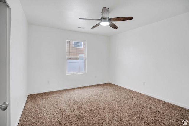 298 Beaumont Dr, Kaysville, UT 84037 - spare room featuring carpet, baseboards, and ceiling fan