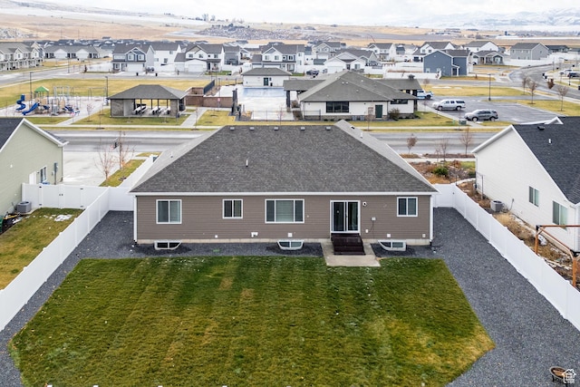 drone / aerial view with a residential view