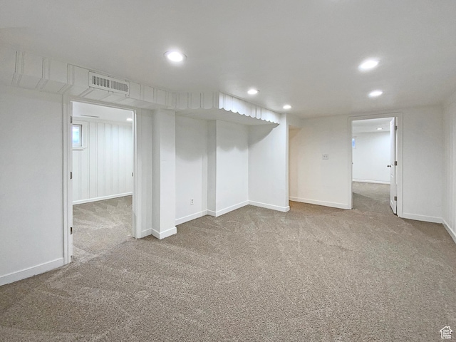 2943 S 400 W, Bountiful, UT 84010 - finished basement with carpet floors, visible vents, and recessed lighting
