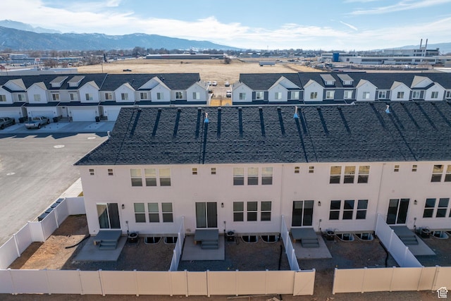 aerial view with a residential view and a mountain view