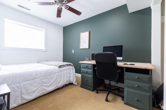 93 N 200 W, Smithfield, UT 84335 - bedroom featuring visible vents, ceiling fan, and light carpet