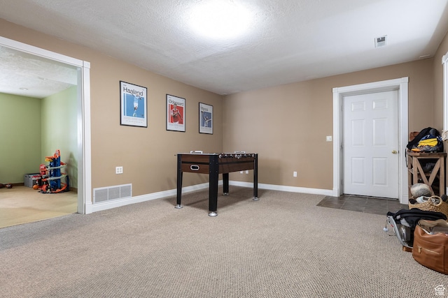 93 N 200 W, Smithfield, UT 84335 - recreation room with a textured ceiling, carpet flooring, and visible vents