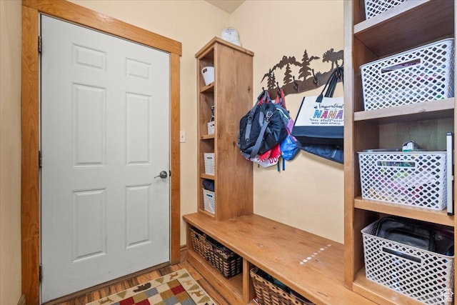 mudroom featuring wood finished floors