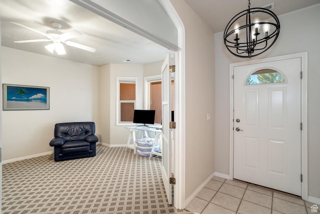1779 N 2330th Cir W, St George, UT 84770 - entryway with baseboards and ceiling fan with notable chandelier
