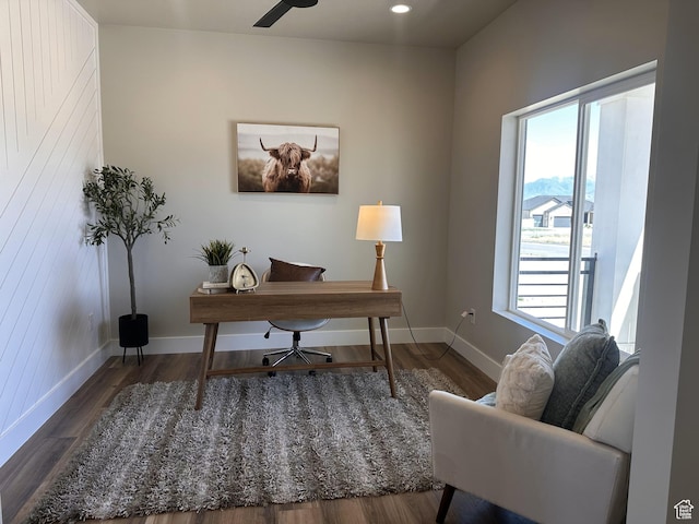 798 W Clark St N, Grantsville, UT 84029 - office area with healthy amount of natural light, baseboards, and wood finished floors