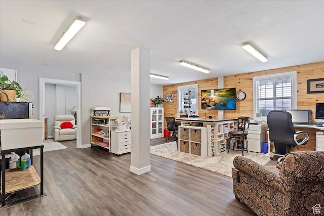 4337 N 2900 E, Liberty, UT 84310 - interior space with baseboards, wood finished floors, and wood walls