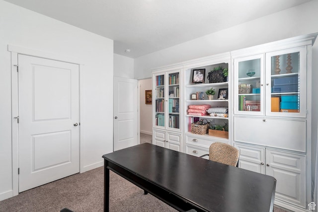office space with carpet flooring