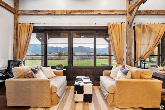 703 River Rd, Midway, UT 84049 - living area featuring a mountain view