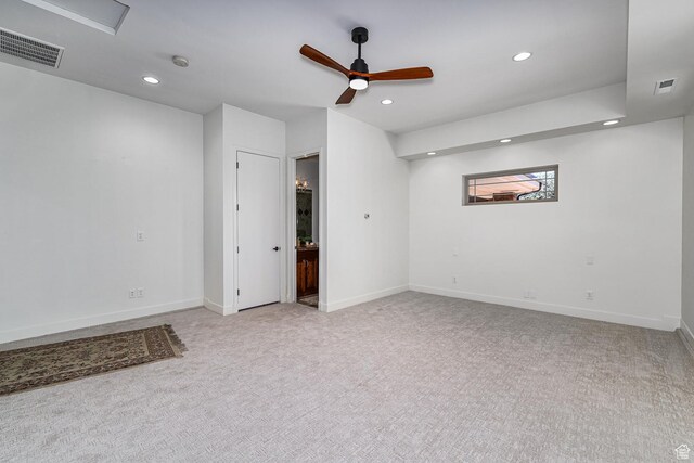 38 S 1840 W, St George, UT 84770 - carpeted empty room featuring baseboards, visible vents, a ceiling fan, and recessed lighting