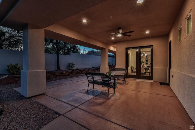 38 S 1840 W, St George, UT 84770 - view of patio / terrace with a fenced backyard and a ceiling fan