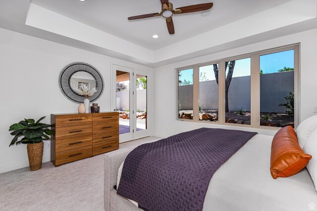 38 S 1840 W, St George, UT 84770 - bedroom with access to exterior, recessed lighting, light carpet, and baseboards
